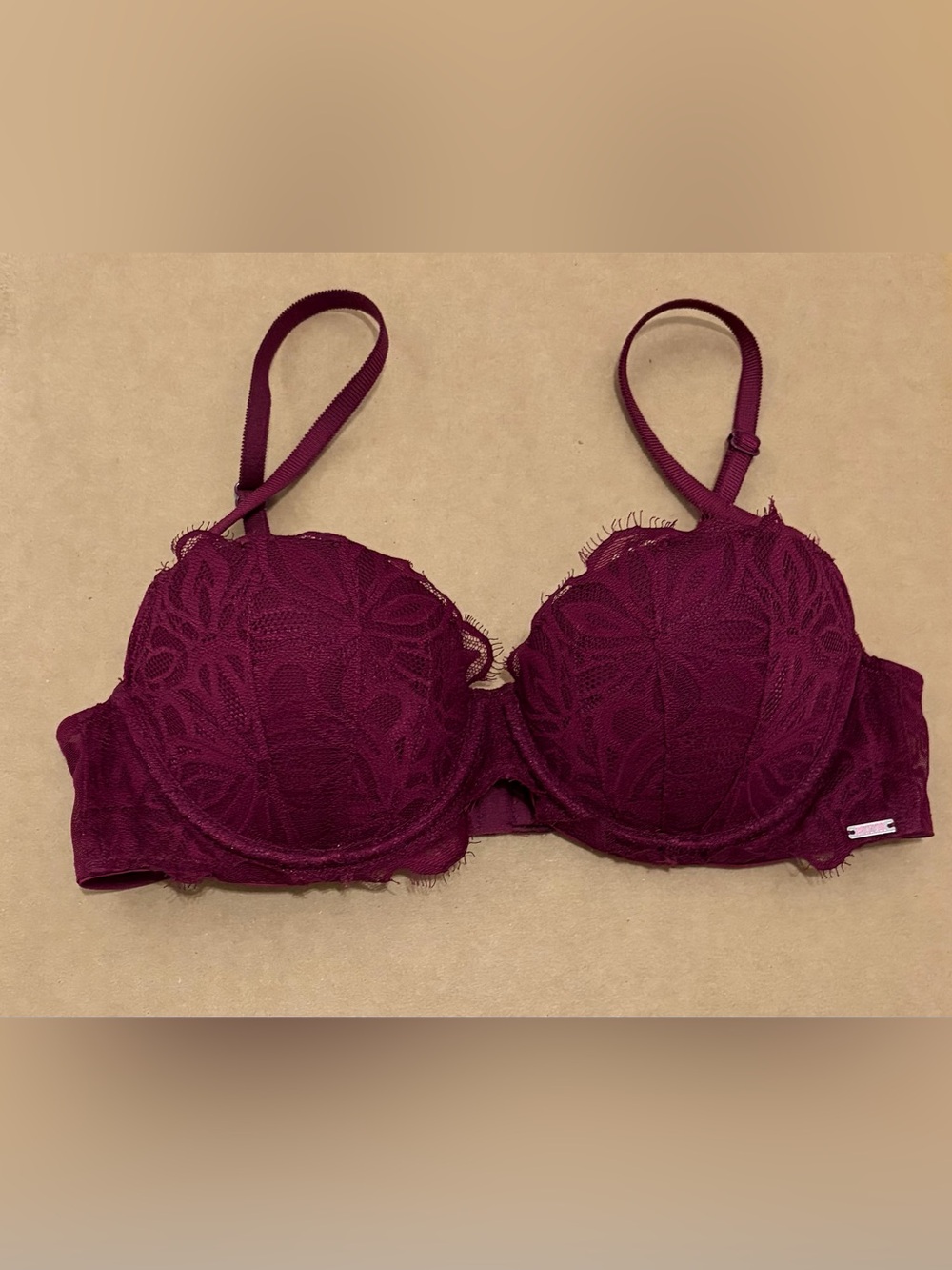 Victoria's Secret Bras | PINK Plum Lace Date Push-Up Bra - 34B